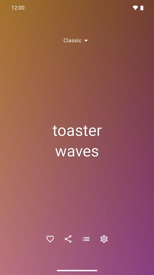 The generator showing two words stacked on a gradient running from amber to mauve.